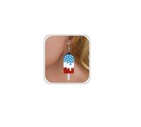 Locrccl Independence Day 4th of July Dangle Earrings for Women Patriotic Glitter Red White Blue USA Star Acrylic Earrings Jewelry, One Size, Acrylic, No Gemstone
