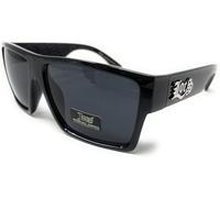 Locs 91105 Black Sunglasses | Authentic Gangster Flat Top Lowrider Maddogger Shades