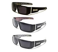 Locs Gangsta Sunglasses Various Combos 58 Style (3 Pack Silver Bandana White Bandana Red Bandana)