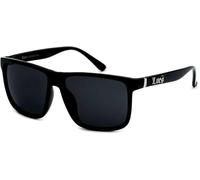 Locs Gangster Oversized Rectangular Horn Rim Sunglasses All Black, mens, Black, Medium