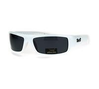 Locs Mad Dog Hardcore Gangster Cholo Narrow Rectangular Sunglasses, White, One Size
