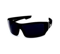 Locs Men's Rectangular Hardcore Wrap 63mm Sunglasses (Matte Black Rubberized Finished), Matt Black Rubberized Finish, L