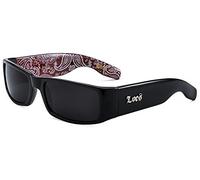 Locs Men's Sunglasses Hardcore Black 0103, Black-red, Wrap-around, Streetwise, Full-frame, Dark Gradient Polarized Lenses