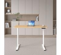 Loctek Ergonomic Standing Desk, Electric Height-Adjustable Desk, 120 x 60cm, Super Deals, Oak Top
