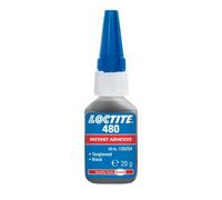 LOCTITE 480 Rubber Adhesive 142411 hardening Bottle, Tube 20 black 20-50 sec.