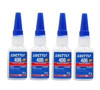 Loctite 406 Instant Adhesive Glue 4x20g - Fast Bond, 4-Piece Set for Plastic, Metal, Rubber