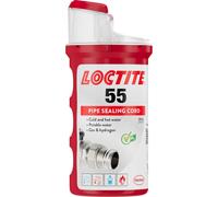 LOCTITE 55 Pipe Thread Sealant, Non Curing Plumbers Tape for Plumbing Pipes and Fittings, Reliable Fast Action Cord for Metal and Plastic, 160m