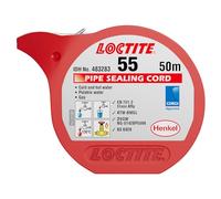 LOCTITE 55 Pipe Thread Sealant, Non Curing Thread Sealant for Plumbing Pipes and Fittings, Reliable Fast Action Pipe Sealant for Metal and Plastic, 50m