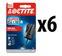 Loctite Brush On Super Glue 5g x 6 - Clear Strong Instant Adhesive Bond