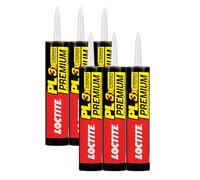 Loctite PL Premium Polyurethane Construction Adhesive, Versatile Construction Glue for Wood, Concrete, Stone, Metal & More- 10 fl oz, Cartridge, 6 Pack