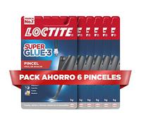 Loctite Super Glue-3 Paint Brush Saver Pack, Clear Glue with Brush Applicator, Universal Triple Strength Adhesive, Instant Strength and Easy Use, 6x5g