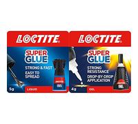 Loctite Super Glue Brush On, Superglue with Applicator Brush, 1 x 5 g & Super Glue Power Gel Control, Flexible Super Glue Gel, with Non-Drip Formula for Vertical Applications, Clear, 4g (Pack of 1)