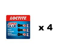 Loctite Super Glue Mini Trio Superglue 12x1g Instant Metal Plastic Rubber Wood