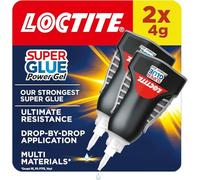 Loctite Super Glue Power Gel, Flexible Super Glue Gel, Superglue with Non-Drip Formula for Vertical Applications, Clear Glue with Precise Nozzle, 2x4g