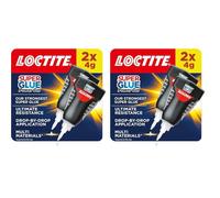 Loctite Super Glue Power Gel, Flexible Super Glue Gel, Superglue with Non-Drip Formula for Vertical Applications, Clear Glue with Precise Nozzle, 2x4