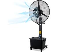 Locuetyn Standing Fan with Mist, 90° Oscillating Misting Fan, 3 Speed Setting, 43L Large Capacity Tank, Outdoor Industrial Pedestal Fan Misters