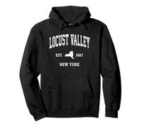 Locust Valley New York NY Vintage Athletic Sports Design Pullover Hoodie