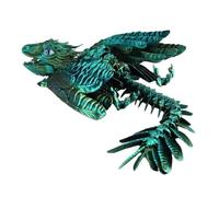 locwanot 12" 3D Printed Dragon with Wings Articulated Pterosaur Dragon Fidget Toys for Autism/ADHD Gifts for Boys Kids Home Decor Green