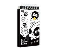 locwanot Black Cat Spiral Mini Notebook Pocket Size, Portable Vocabulary Book with Protective Cover Flap for Kids Birthday Party Classroom School and Revision Random Style B