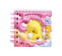 locwanot Cute 3D Dinosaur Rabbit Panda Notebook Wirebound Small Mini Pocket Journal Diary for Girls Boys Kids Gift Spiral Bound A7 Lined Notebook Writing Drawing Notepad C