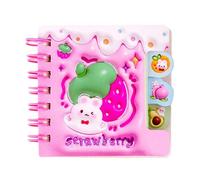 locwanot Cute 3D Dinosaur Rabbit Panda Notebook Wirebound Small Mini Pocket Journal Diary for Girls Boys Kids Gift Spiral Bound A7 Lined Notebook Writing Drawing Notepad A