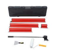 locwanot Drywall Skimming Blade Set - 5 Pcs Stainless Steel Taping Tools for Smooth Finishing (20cm, 40cm, 60cm, 80cm, 100cm) - Perfect for Professionals & Home Renovators Red