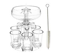 LOCYOP 6 Shot Glass Dispenser and Holder,Shot glass holder Shots Dispenser Liquor Dispenser drink despenseror Cocktail Dispenser with Brush for Filling Liquids