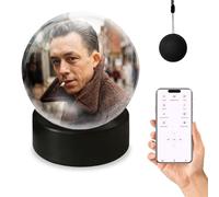 Loczar Upgrade Memory Orb Video Player, No App Crystal Sphere 3D Photo Display Ornament 2.7 In 4GB Built-in Dream Ball, Cordless Digital Light for Christmas Memorial Gift Baby Wedding (WIFI-Black Orb)