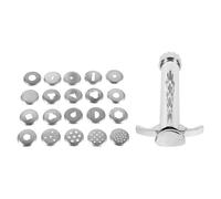 LOCZUK 2 Sets Stainless Steel Clay Extruders with Tip Molds, Lightweight and Easy to Clean Hand-held Extruder Tool for Polymer Clay, for Studio and Outdoor Pottery Crafting