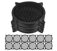 LOCZUK 20pcs round Black Plastic Mesh Subwoofer Grill Cover for Car and Home Audio Speaker Dust Protection with Easy Maintenance, Decorative and Minimalist Design the Road