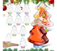 LOCZUK 25pcs Christmas Candy Boxes Plastic Treat Containers for Party | Festive Holiday Snack Storage Containers with Lids for Dessert Candy Decor