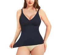 LODAY Compression Tank Tops for Women Tummy Control Shapewear Seamless Body Shaper Workout V-Neck Camisole Cami Tops, Black, L