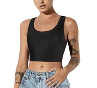 LODAY FTM Elastic Chest Binder Women Transgender Tomboy Trans Breathable Breast Binder Pullover Tank Top, Black, X-Large