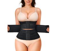 LODAY Segmented Waist Trainer for Women Corset Shapewear Waist Cincher Tummy Control Faja Body Shaper, Black, Medium