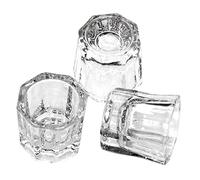 LODDEYEE 3pcs Glass Nail Cup Nail Art Dappen Dish Nail Art Jar Liquid Powder Dappen Container Holder Nail Art Beauty Accessories