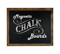 Loddie Doddie Magnetic Chalkboard for Kitchen & Wall Decor - 18" x 22" Rustic Frame - Hanging Magnetic Blackboard - Chalk Board