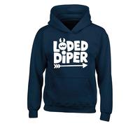 LODED DIPER Kids Unisex Hoodie - World Book Day Funny Movie Diary Themed Wimpy Kid Gift For Boys Girls School Kids Adults Unisex Hoodie (Navy, 9 Years)