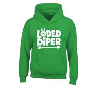 LODED DIPER Kids Unisex Hoodie - World Book Day Funny Movie Diary Themed Wimpy Kid Gift For Boys Girls School Kids Adults Unisex Hoodie (Kelly Green, 9 Years)