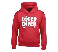 LODED DIPER Kids Unisex Hoodie - World Book Day Funny Movie Diary Themed Wimpy Kid Gift For Boys Girls School Kids Adults Unisex Hoodie (Red, 9 Years)