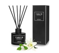 L'odeur Vill Reed Diffuser Set, 100ml Luxury Home Fragrance Diffuser with 8 Fiber Sticks, Long Lasting Scented Aromatherapy for Bedroom Bathroom Living Room Office, (Jasmine Lily)