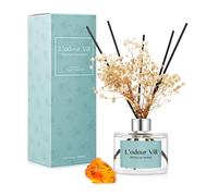 L'odeur Vill Reed Diffuser Set, 200ml Luxury Home Fragrance Diffuser with 6 Fiber Sticks, Long Lasting Scented Aromatherapy for Bedroom Bathroom Living Room Office, (Moroccan Amber)