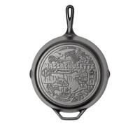 Lodge - 12 Inch Pre-seasoned Cast Iron Skillet Pan with Drop Handle, for Oven, Stovetop, Grill, and Campfire, Made in the USA, Non-toxic, Even Heating, Massachusetts