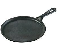 Lodge 21.29 cm / 8.38 inch Pre-Seasoned Cast Iron Round Griddle, Inoxidable, Black