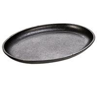 Lodge 25.4 x 19.05 cm / 10 x 7.5 inch Pre-Seasoned Cast Iron Handleless Oval Serving Griddle