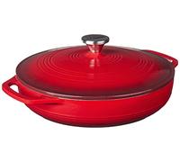 Lodge 3.41 litre / 3.6 quart Cast Iron/Porcelain Enamel Casserole Dish, Red