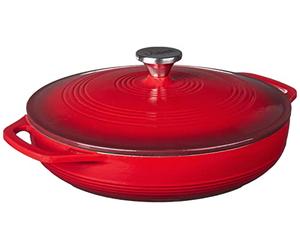 Lodge 3.41 litre / 3.6 quart Cast Iron/Porcelain Enamel Casserole Dish, Red