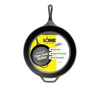 Lodge 33.66 cm / 13.25 inch Pre-Seasoned Cast Iron Round Skillet/Frying Pan
