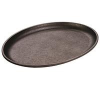 Lodge 33.99 cm x 25.4 cm / 13.88 x 10 inch Pre-Seasoned Cast Iron Oval Griddle, Inoxidable, Black