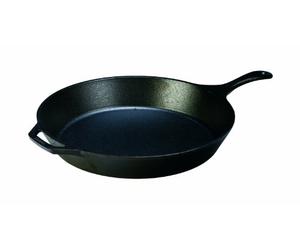 Lodge 38.1 cm / 15 inch Pre-Seasoned Cast Iron Round Skillet/Frying Pan