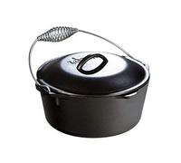 Lodge 4.73 litre / 5 quart Pre-Seasoned Cast Iron Dutch Oven/Casserole Dish (with Spiral Bail Handle)